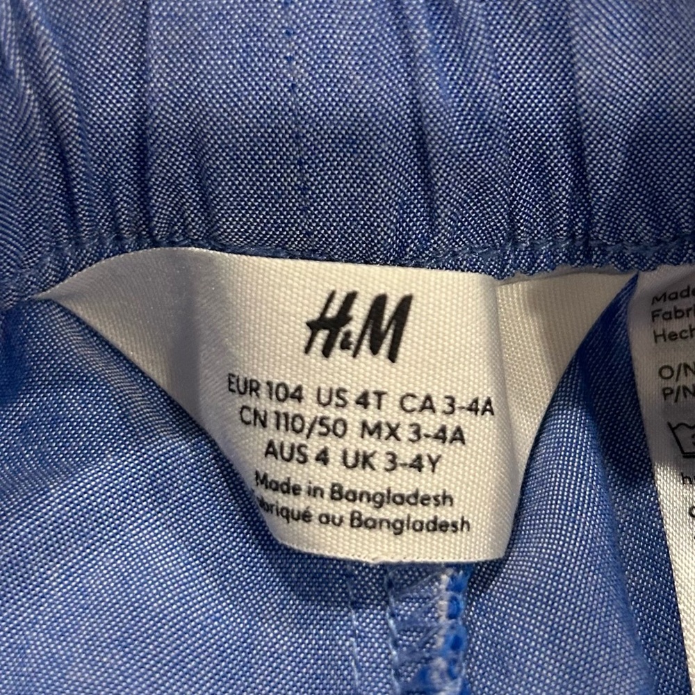 H&M Girl’s Matching Set Tank Top and Wide Leg Pants Chambray Blue - Picture 9 of 10